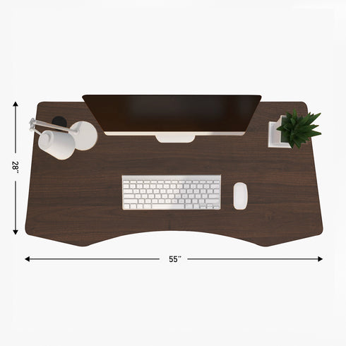 Maidesite Executive Series 55 inch Height Adjustable Standing Desk With Curved Desktop